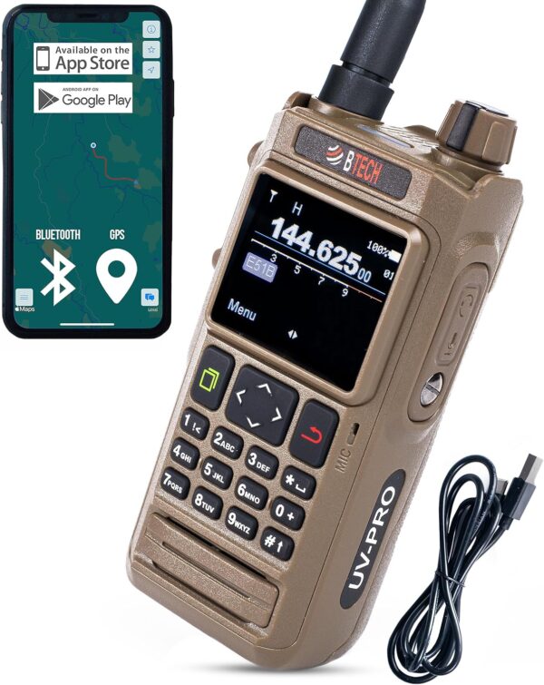 BTECH UV-PRO ZDA Handheld Radio Bundle (TAN)