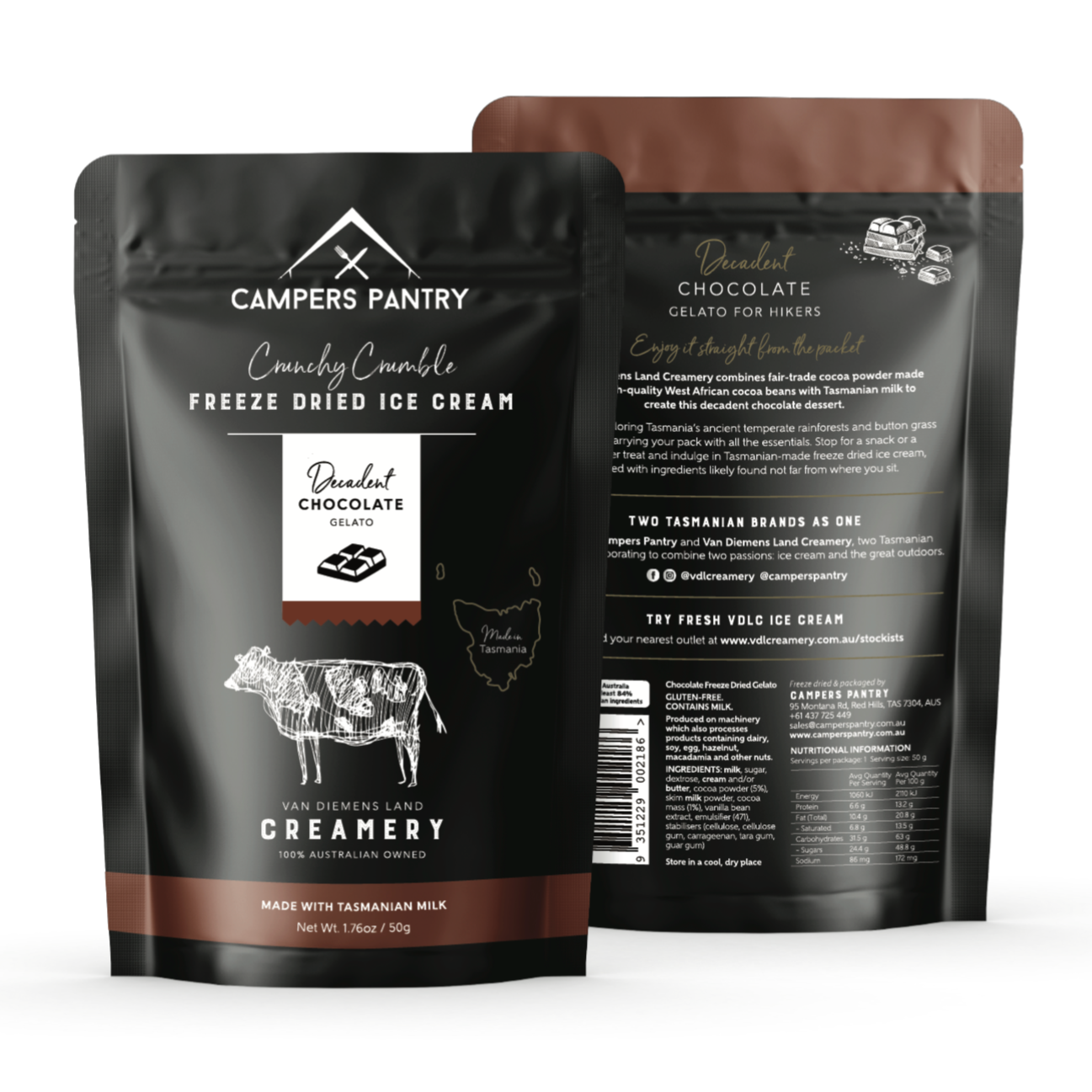 Campers Pantry Freeze Dried Chocolate Gelato Ice Cream - 50g