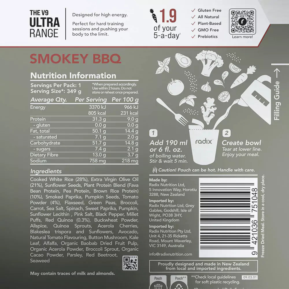 Radix Ultra Meals v9.0 - Smokey BBQ - 800 kcal